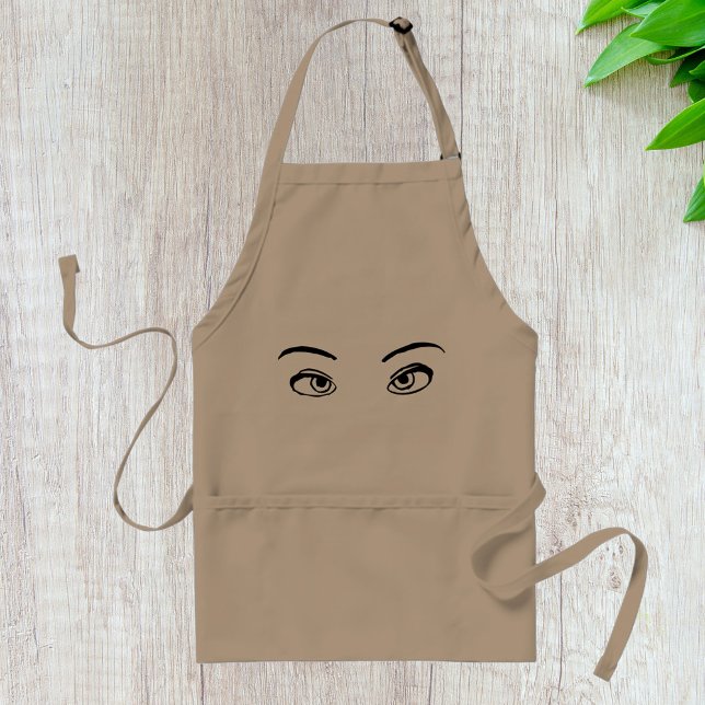 Bold Black and White Mysterious Eyes Illustration  Standard Apron (Creator Uploaded)