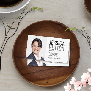 Bold Black and White Personal Photo Business Card