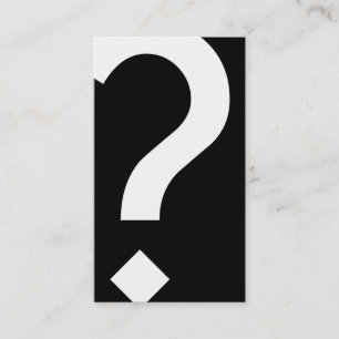bold black and white question mark business card