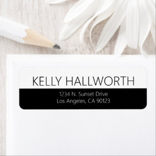 Bold Black and White Return Address Return Address Label
