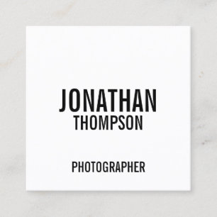 Bold Black and White Square Business Card