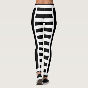 Bold Black and White Striped Leggings