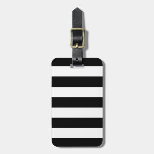 Bold Black And White Stripes Design Luggage Tag