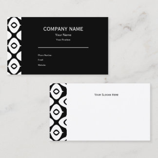 Bold Black and White Symmetrical Arabesque Pattern Business Card