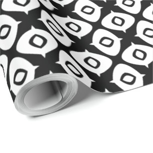 Bold Black and White Symmetrical Arabesque Pattern Wrapping Paper