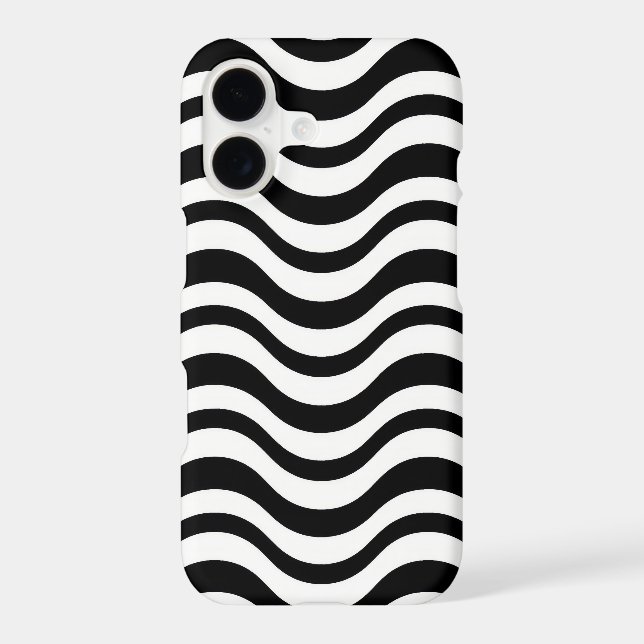 Bold Black and White Wavy Abstract (Back)