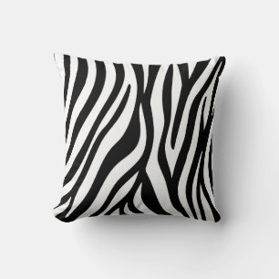 Bold Black and White Zebra Print Cushion