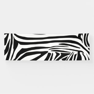 Bold Black and White Zebra Print Pattern Banner
