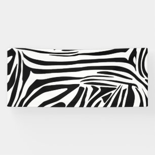 Bold Black and White Zebra Print Pattern Banner