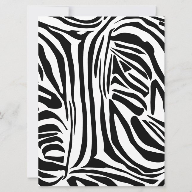 Bold Black and White Zebra Print Pattern Card (Front)