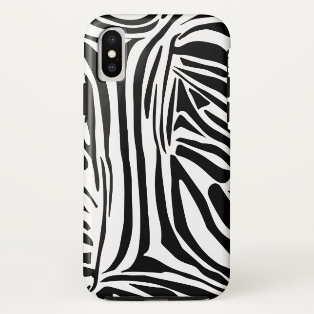 Bold Black and White Zebra Print Pattern Case-Mate iPhone Case (Back)