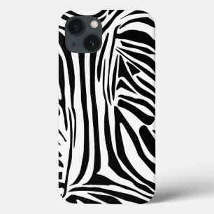 Bold Black and White Zebra Print Pattern iPhone 13 Case