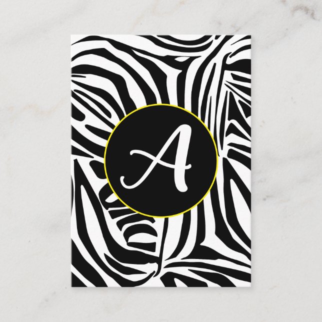 Bold Black and White Zebra Print Pattern Enclosure Card (Front)
