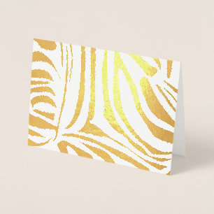 Bold Black and White Zebra Print Pattern Foil Card