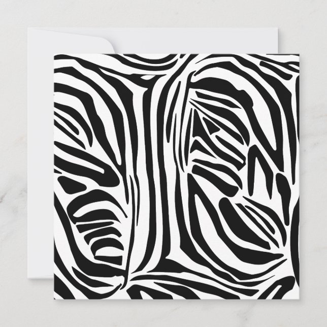 Bold Black and White Zebra Print Pattern Holiday Card (Front)