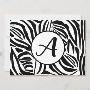 Bold Black and White Zebra Print Pattern Holiday Card