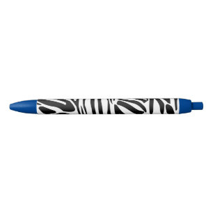 Bold Black and White Zebra Print Pattern Ink Pen