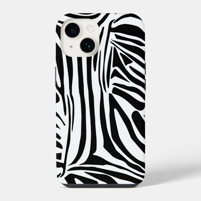 Bold Black and White Zebra Print Pattern iPhone Case (Back)