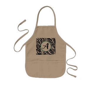 Bold Black and White Zebra Print Pattern Kids Apron