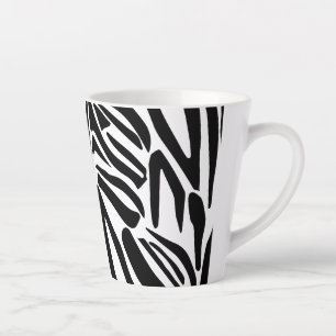 Bold Black and White Zebra Print Pattern Latte Mug