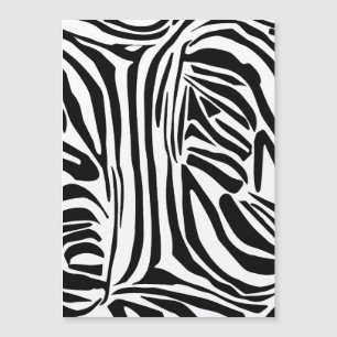Bold Black and White Zebra Print Pattern Magnetic Invitation