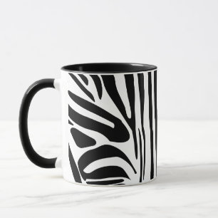 Bold Black and White Zebra Print Pattern Mug