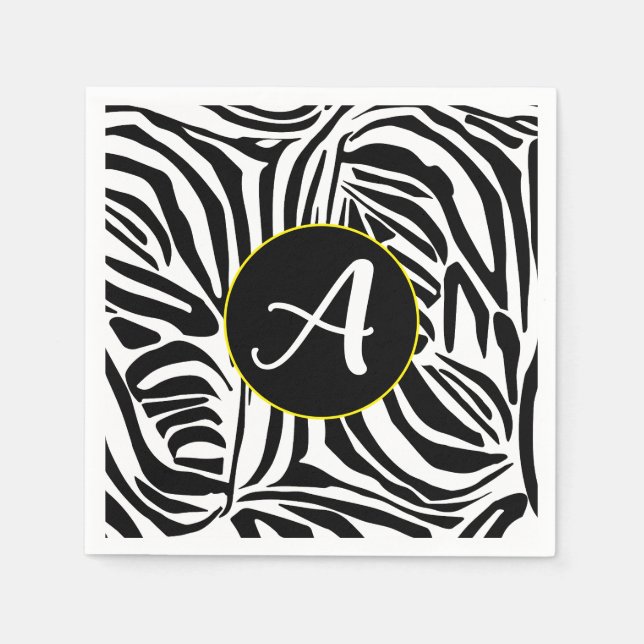 Bold Black and White Zebra Print Pattern Napkin (Front)