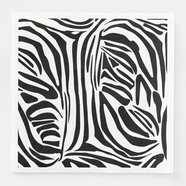 Bold Black and White Zebra Print Pattern Napkin (Front)