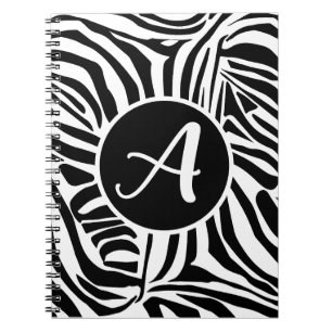 Bold Black and White Zebra Print Pattern Notebook