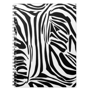 Bold Black and White Zebra Print Pattern Notebook