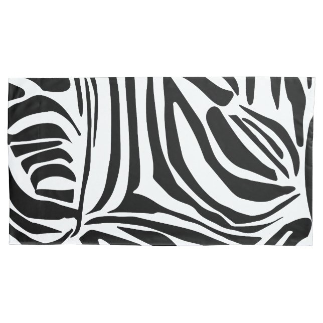 Bold Black and White Zebra Print Pattern Pillowcase (Front)