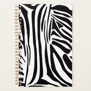 Bold Black and White Zebra Print Pattern Planner