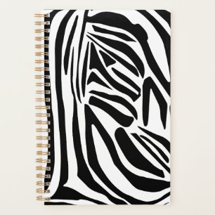 Bold Black and White Zebra Print Pattern Planner