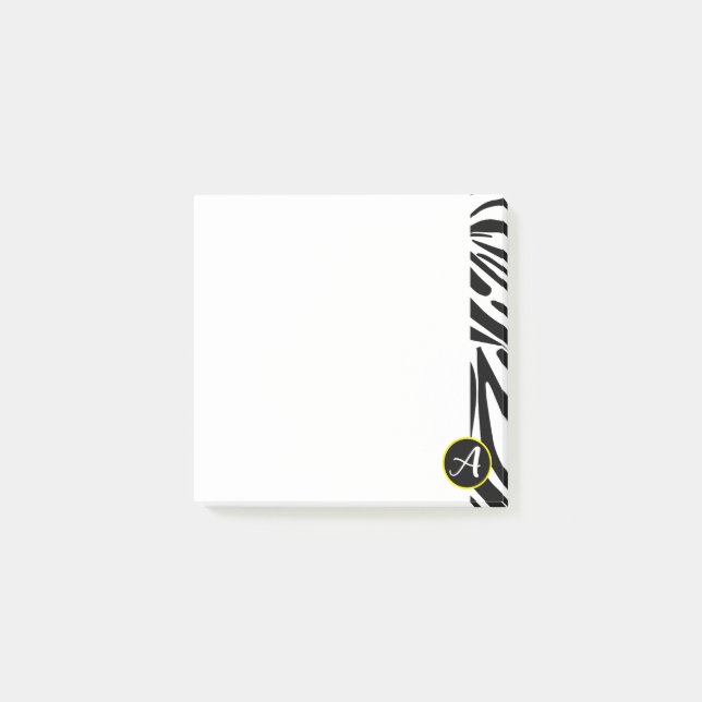 Bold Black and White Zebra Print Pattern Post-it Notes (Front)