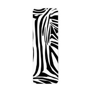 Bold Black and White Zebra Print Pattern Return Address Label