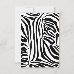 Bold Black and White Zebra Print Pattern RSVP Card