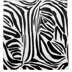 Bold Black and White Zebra Print Pattern Shower Curtain