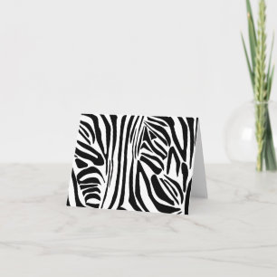 Bold Black and White Zebra Print Pattern Thank You Card