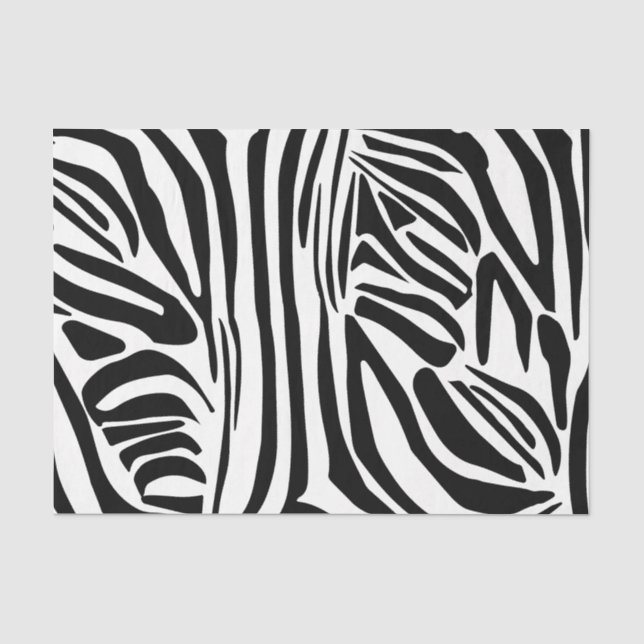 Bold Black and White Zebra Print Pattern Tissue Paper (Front)
