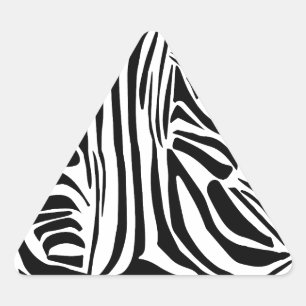 Bold Black and White Zebra Print Pattern Triangle Sticker