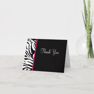 Bold Black and White Zebra Print Thank You Card