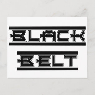 Bold Black Belt Rank Promotion Test Invitation Postcard