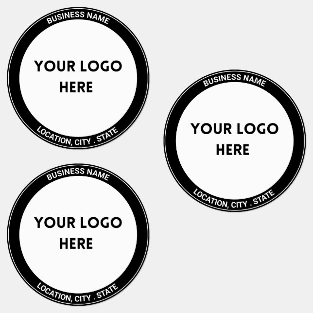 Bold Black Custom Logo Stickers (Group)