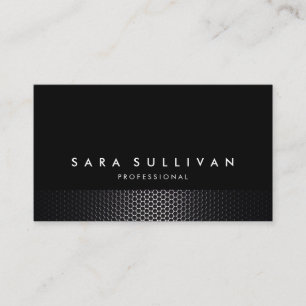 Bold Black Dark Metal Netting Texture BusinessCard Business Card