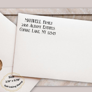 Bold Black Elegant Typography Name Return Address Self-inking Stamp