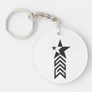 Bold Black Geometric Star Key Ring
