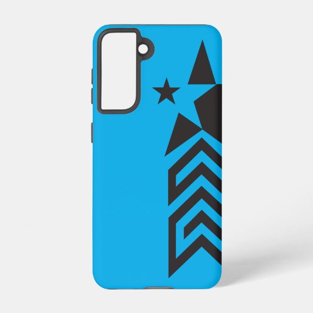 Bold Black Geometric Star Samsung Galaxy S21 Case (Back)