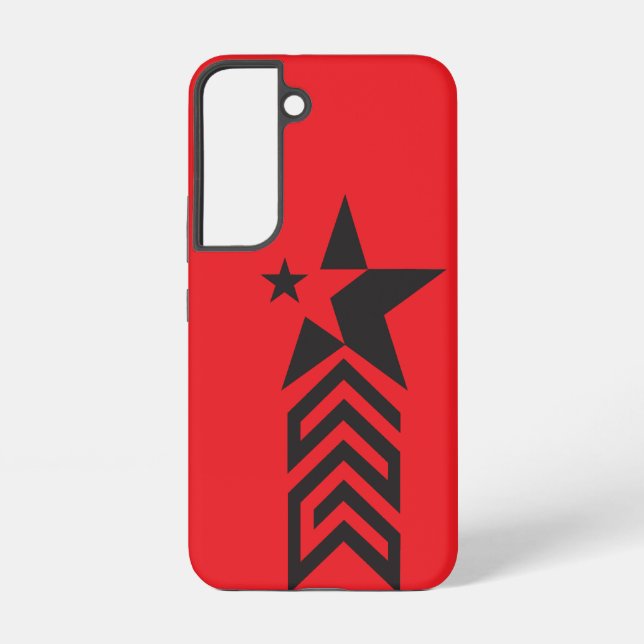 Bold Black Geometric Star Samsung Galaxy S22 Case (Back)