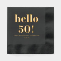 Bold Black Gold Modern Chic 50th Birthday Party