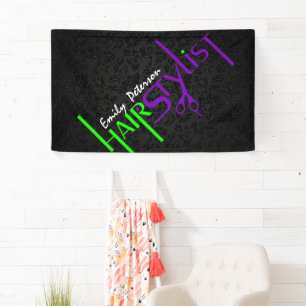 Bold Black Green And Purple Banner